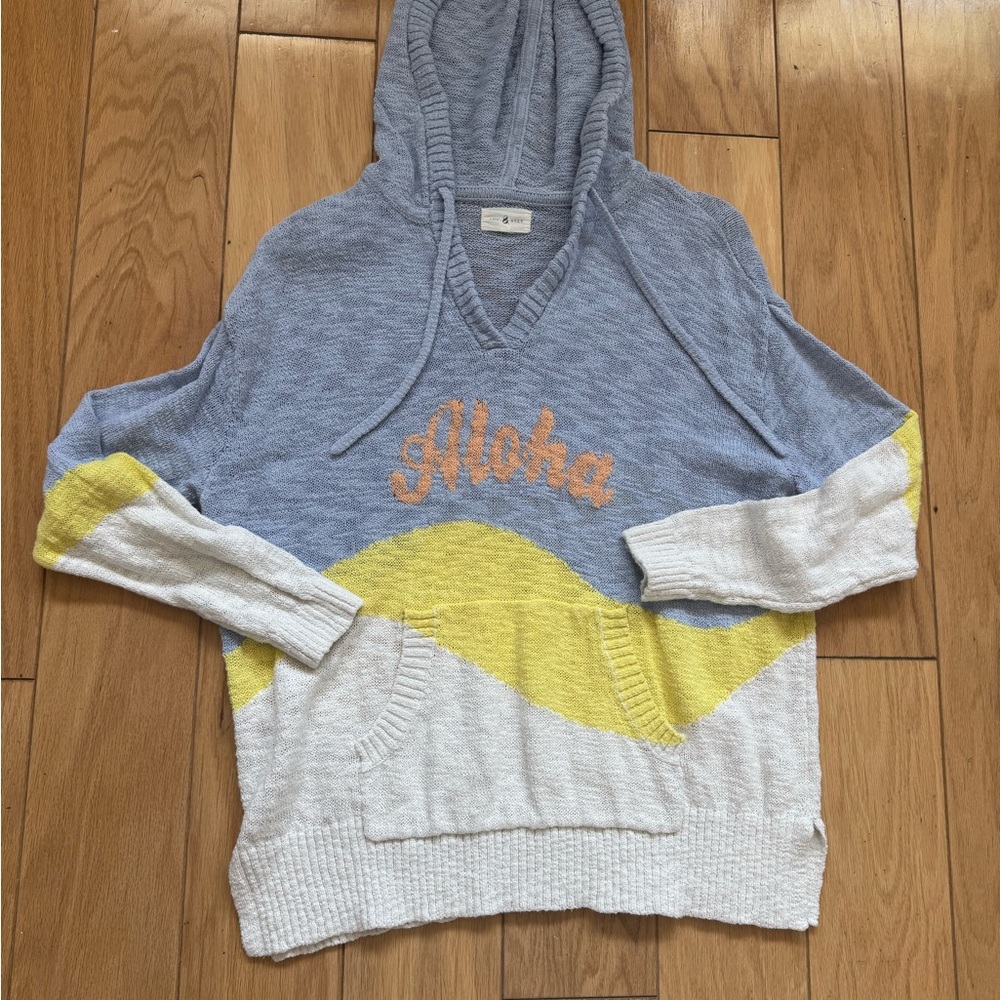 Lou & Grey M Aloha Colorblock Hoodie Sweater